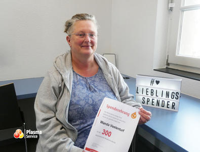 Plasma Service Europe Aachen 300. Spende Wanda Veelenturf