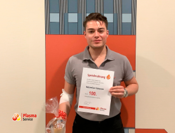 Plasma Service Europe Darmstadt 100. Spende Sebastian Vasquez