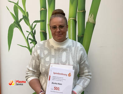 Plasma Service Europe Dortmund 500. Spende Annika Klein