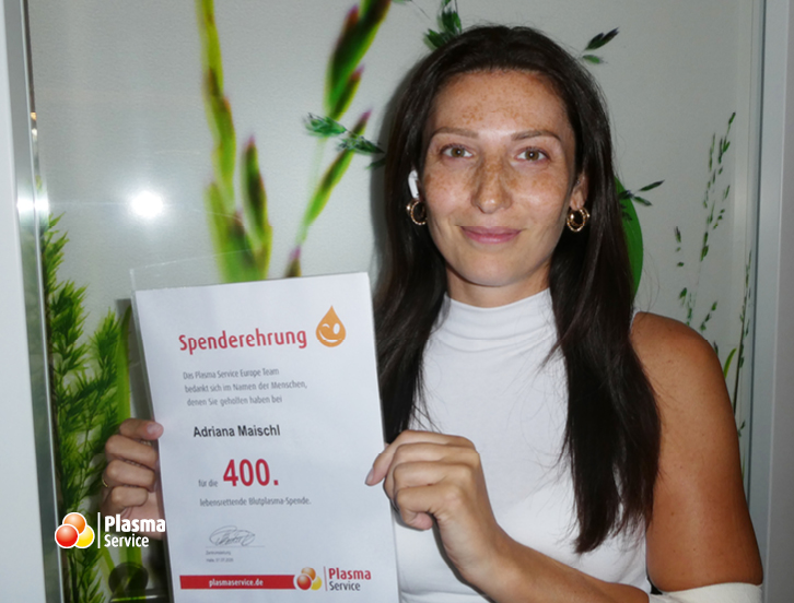 Plasma Service Europe Halle 400. Spende Adriana Maischl