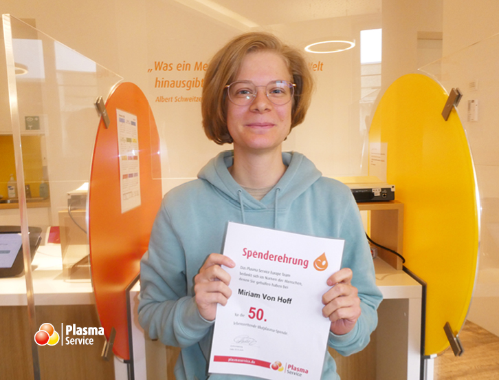 Plasma Service Europe Halle 50. Spende Miriam Von Hoff