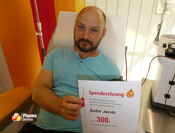 Plasma Service Europe Merseburg 300. Spende André Jacobi