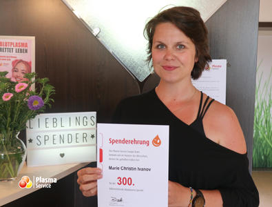 Plasma Service Europe Nordhausen 300. Spende Christin Ivanov