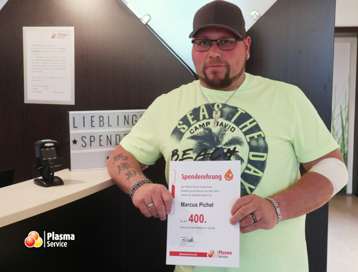 Plasma Service Europe Nordhausen 400. Spende Marcus Pichel