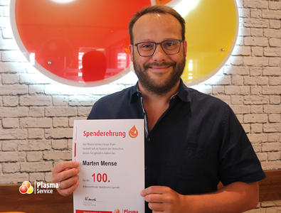 Plasma Service Europe Rostock 100. Spende Marten Mense