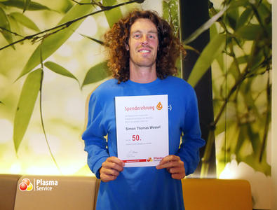 Plasma Service Europe Wuppertal 50. Spende Simon Wessel